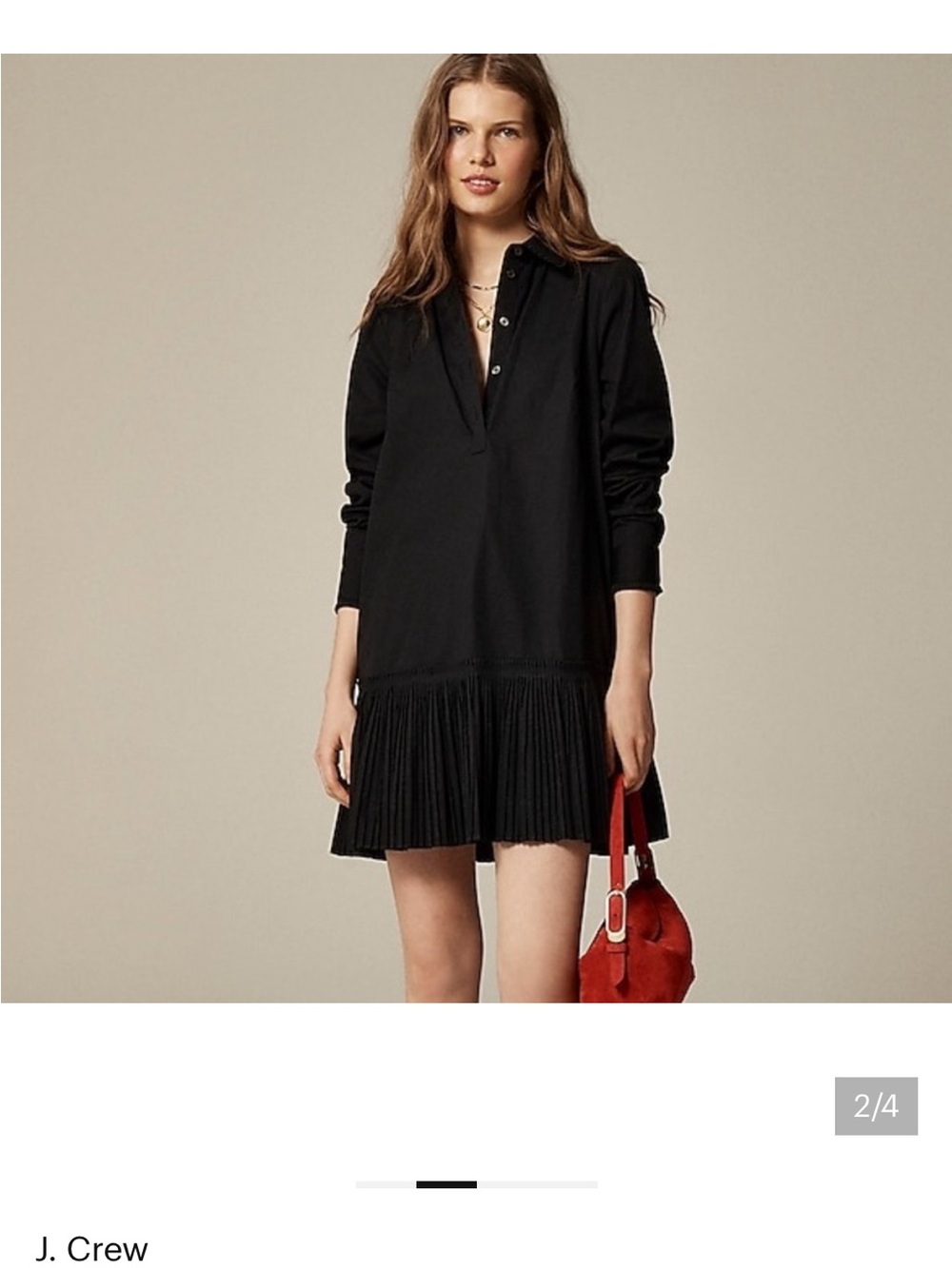 J. Crew Black Amelia Shirt Dress